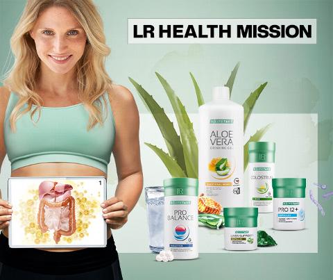 Health kit with lady holding photo of digestive system